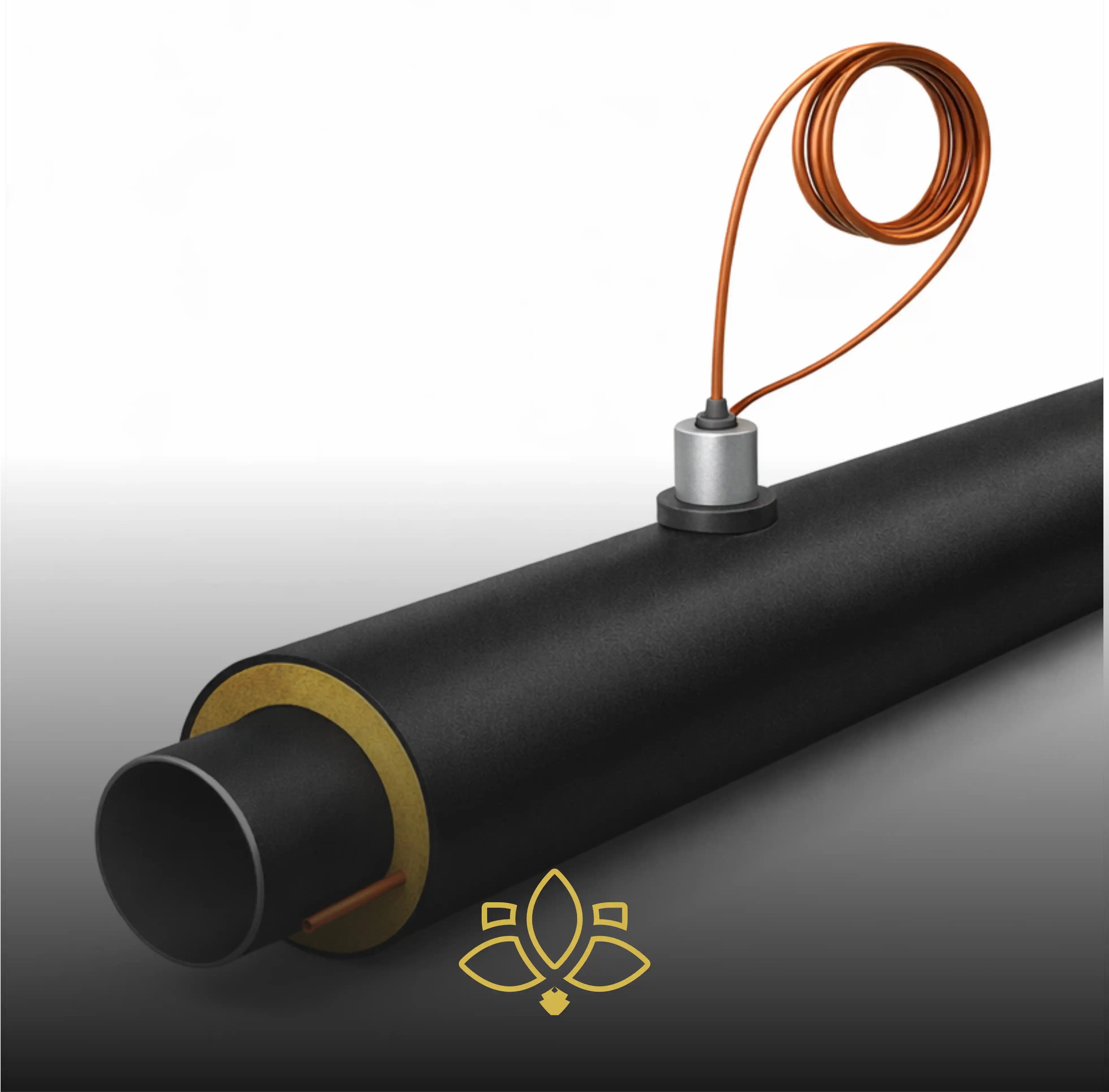 Концевой элемент трубопровода с кабелем вывода ППУ-ПЭ